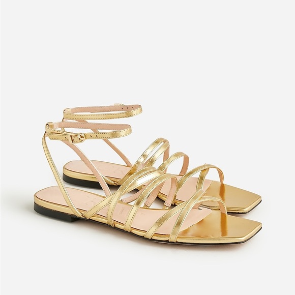 J. Crew Shoes - J. Crew New Capri strappy sandals in metallic leather Size 9 Brand New